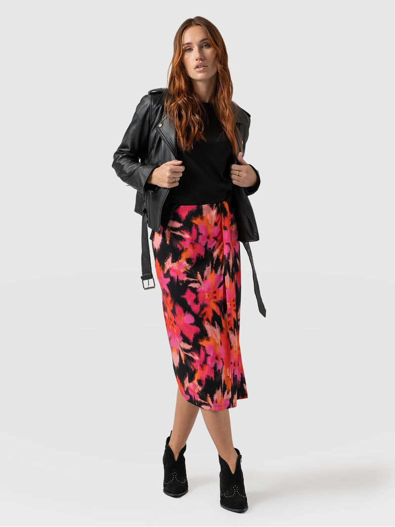 Salina Draped Skirt Black Soft Focus - Women's Skirts | Saint + Sofia® EU