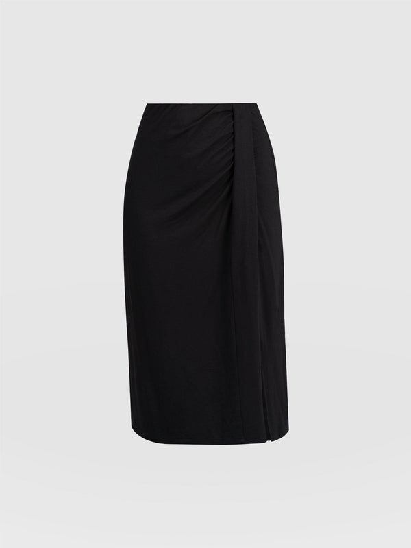 Salina Draped Skirt Black - Women's Skirts | Saint + Sofia® EU