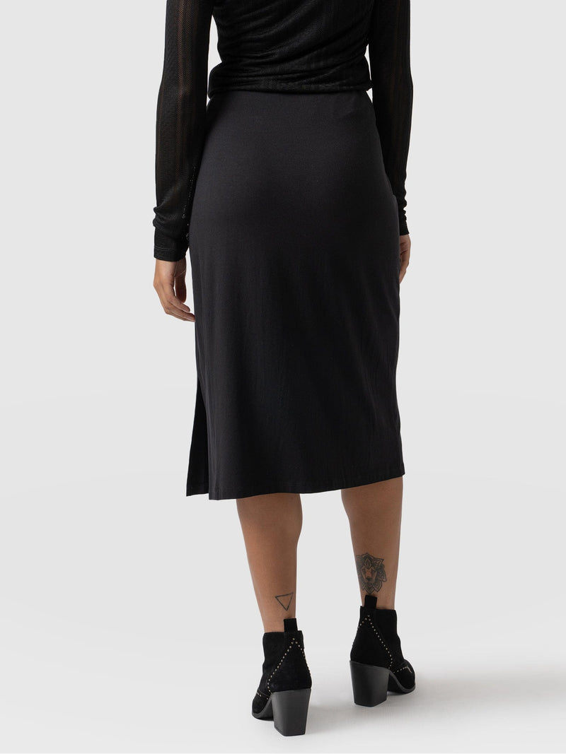 Salina Draped Skirt Black - Women's Skirts | Saint + Sofia® EU