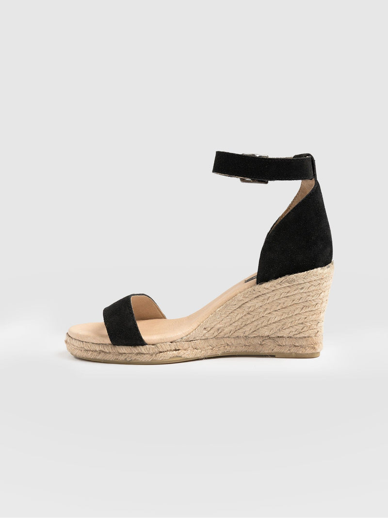 Serena Espadrille Wedges Black - Women's Heels | Saint + Sofia® EU