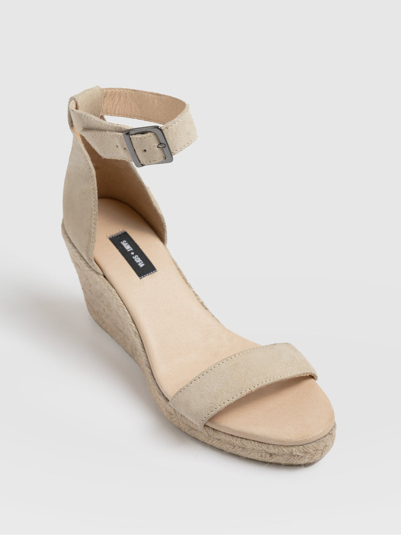 Serena Espadrille Wedges Cream - Women's Heels | Saint + Sofia® EU