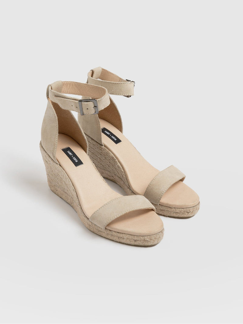 Serena Espadrille Wedges Cream - Women's Heels | Saint + Sofia® EU