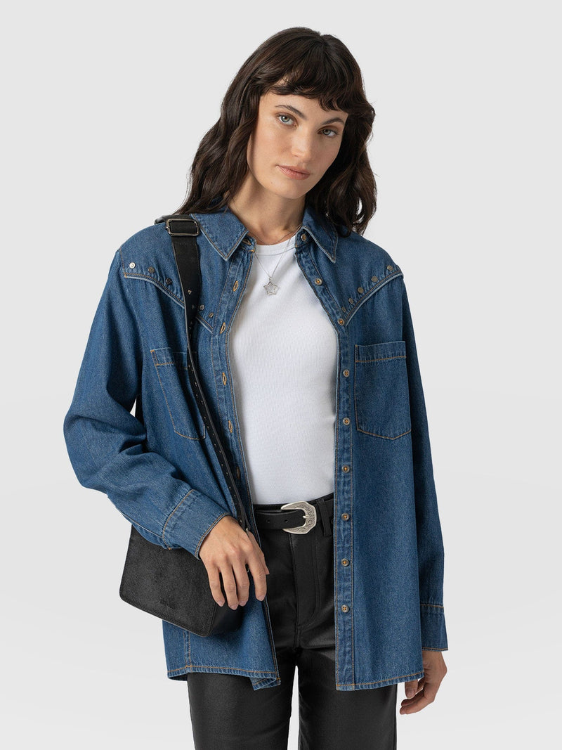 Sidney Denim Shirt Mid Blue - Women's Shirts | Saint + Sofia® EU