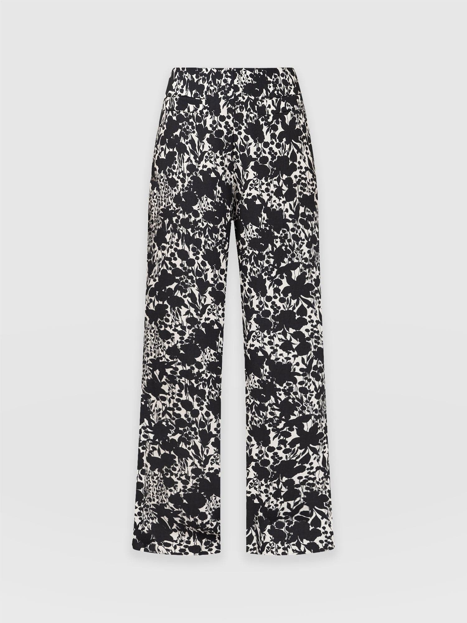 Sienna High Waisted Pant Black Cream Floral - Women's Trousers | Saint + Sofia® EU