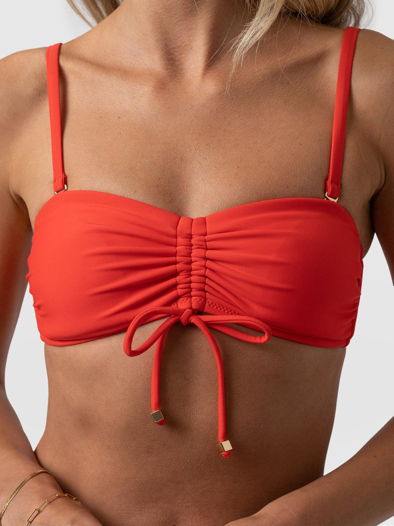 Skye Bandeau Bikini Top Red - Women's Swimwear | Saint + Sofia® EU