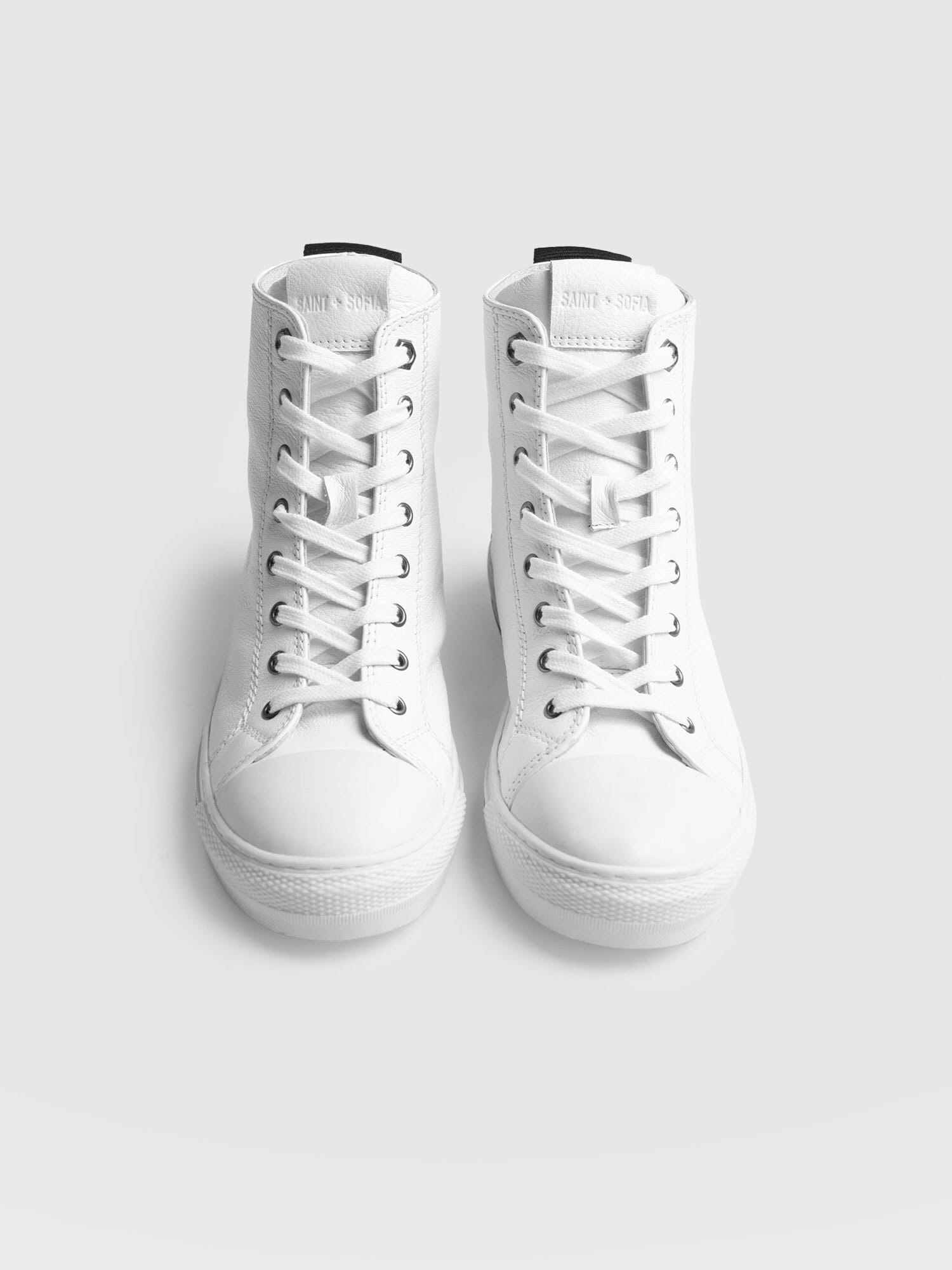 Skye High Top Trainer - White - Women's Shoes | Saint + Sofia® EU