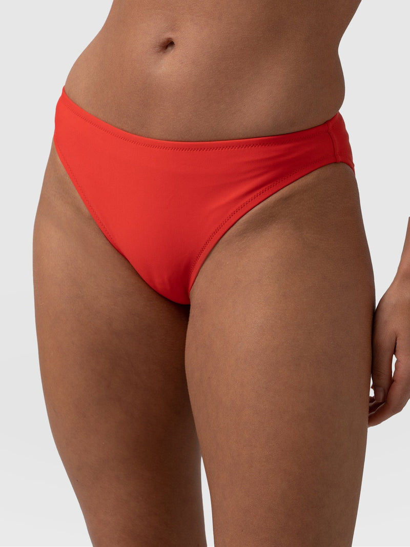 Skye Hipster Bikini Bottom Red - Women's Swimwear | Saint + Sofia® EU