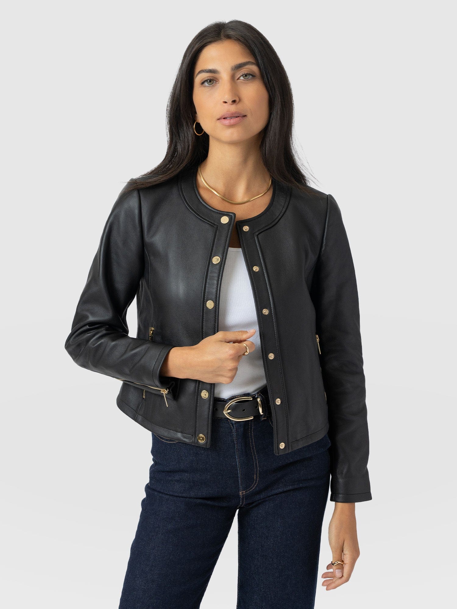 Skye Jacket - Black - Women's Leathers | Saint + Sofia® EU