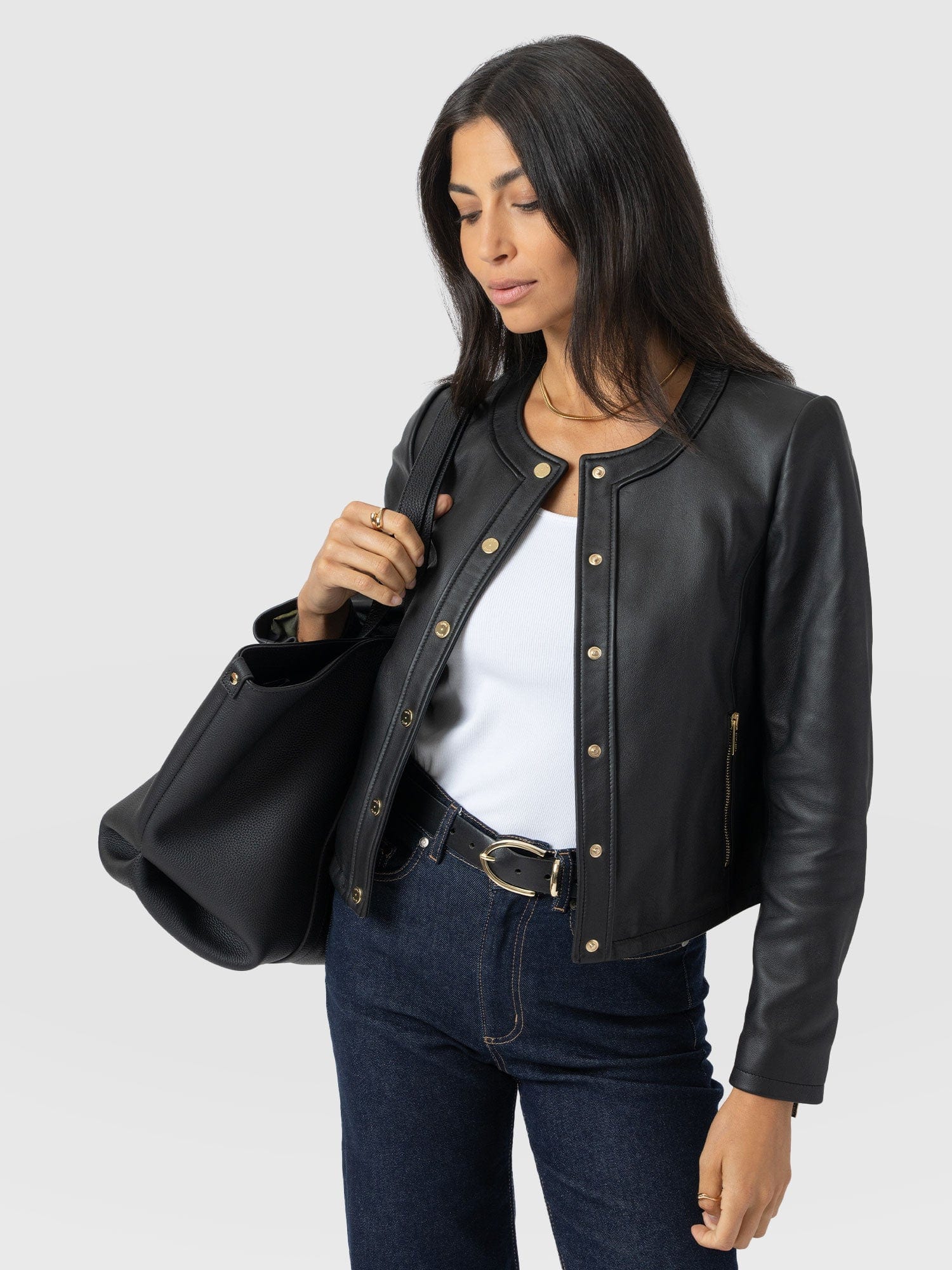 Skye Jacket - Black - Women's Leathers | Saint + Sofia® EU