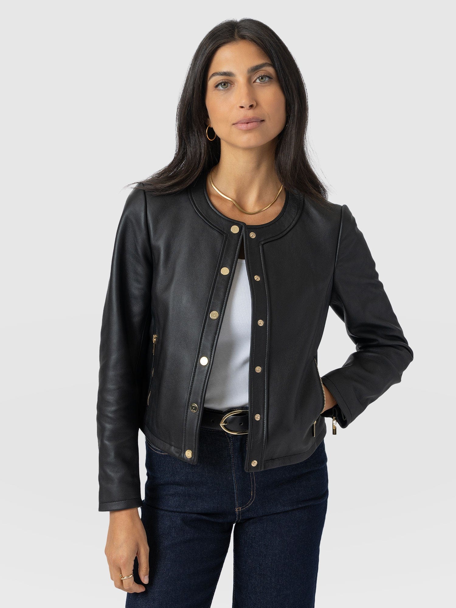 Skye Jacket - Black - Women's Leathers | Saint + Sofia® EU