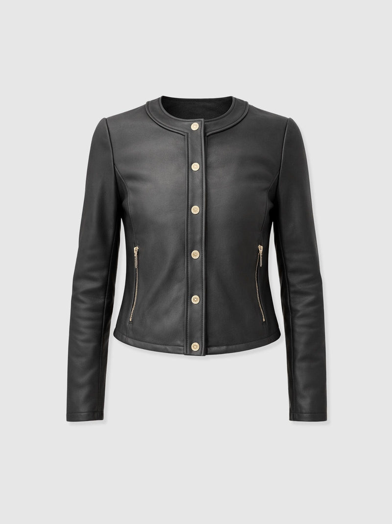 Skye Jacket - Black - Women's Leathers | Saint + Sofia® EU