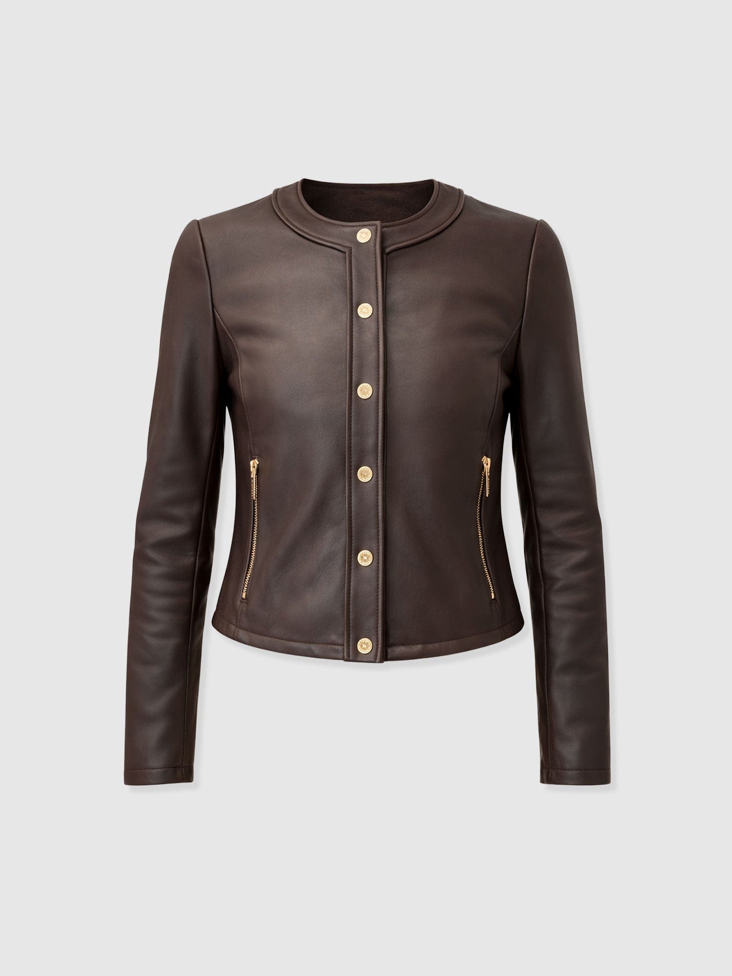 Skye Jacket - Chocolate - Women's Leathers | Saint + Sofia® EU