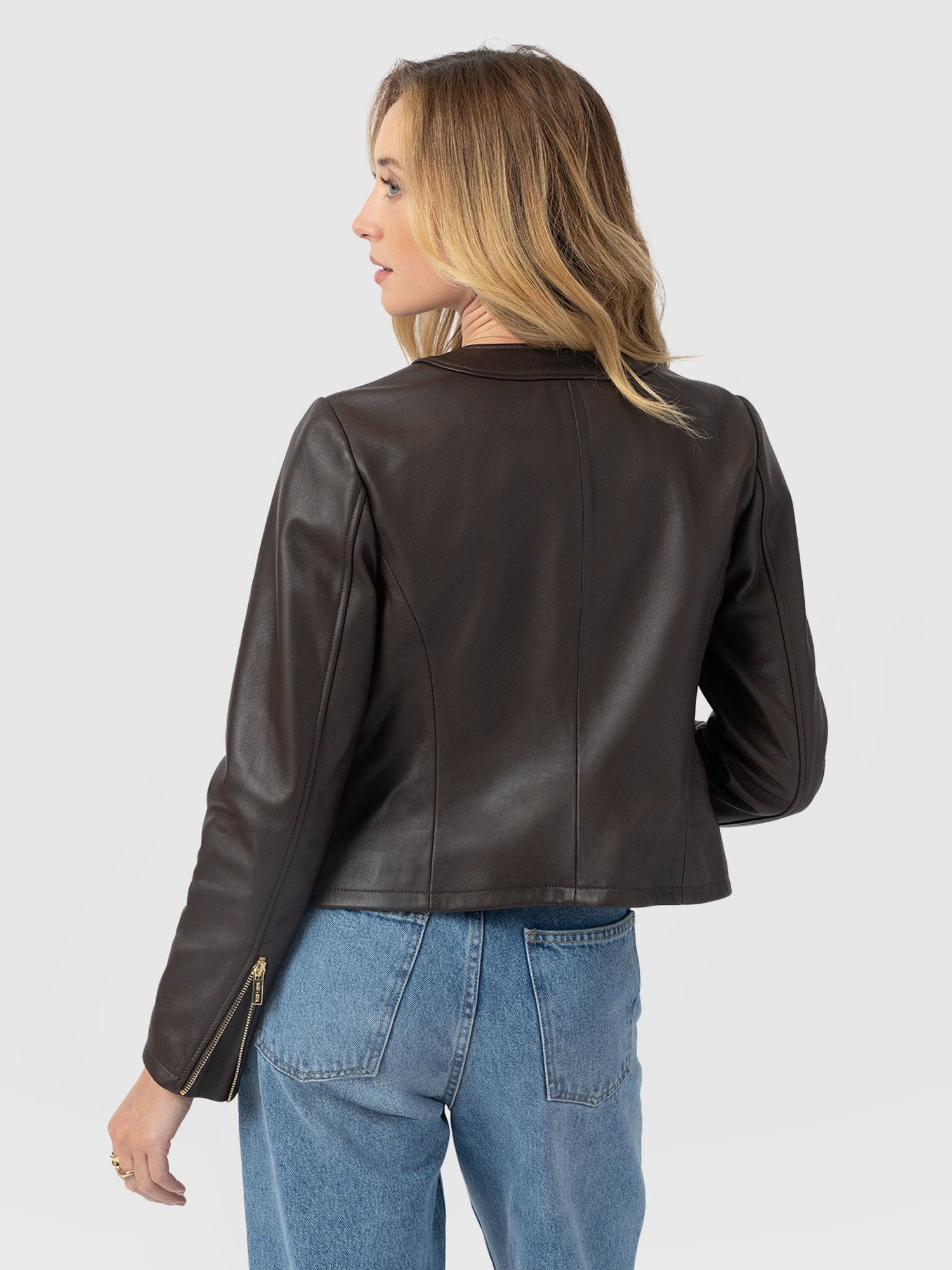 Skye Jacket - Chocolate - Women's Leathers | Saint + Sofia® EU