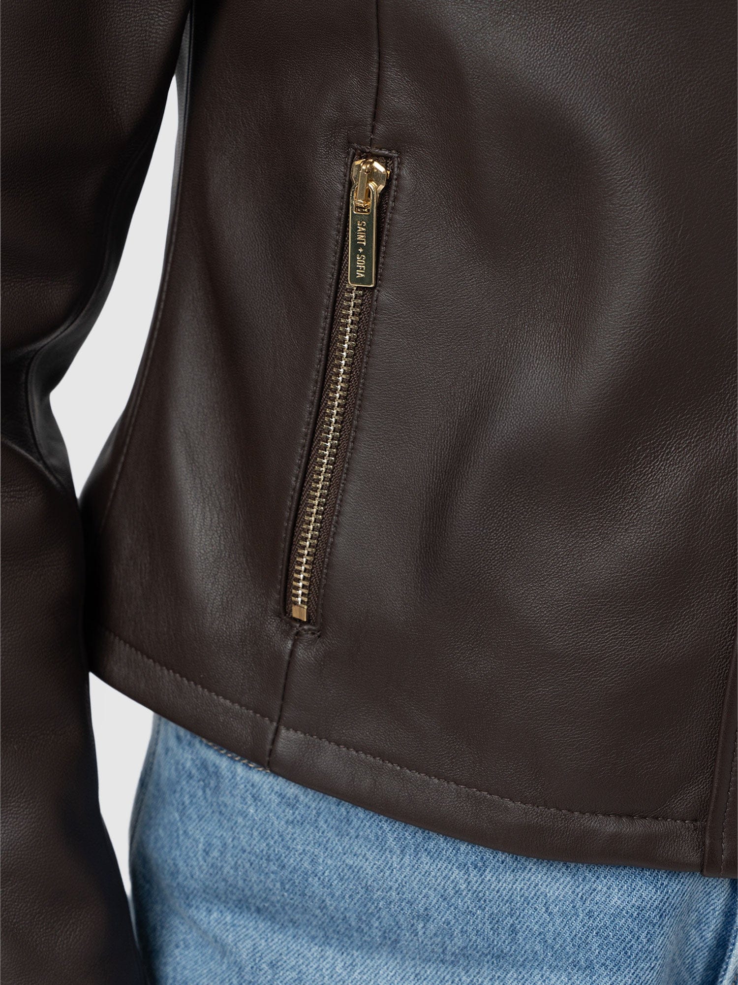 Skye Jacket - Chocolate - Women's Leathers | Saint + Sofia® EU