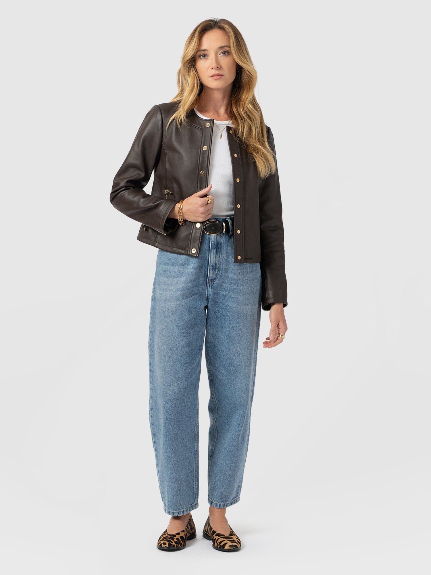 Skye Jacket - Chocolate - Women's Leathers | Saint + Sofia® EU