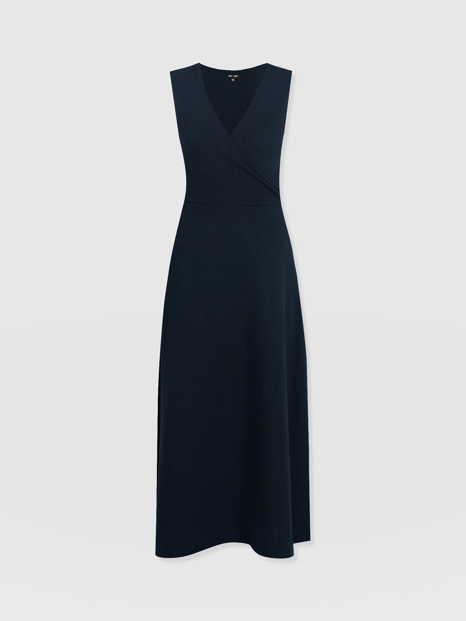 Sleeveless Maggie Wrap Dress - Navy Textured - Women's Dresses | Saint + Sofia® EU
