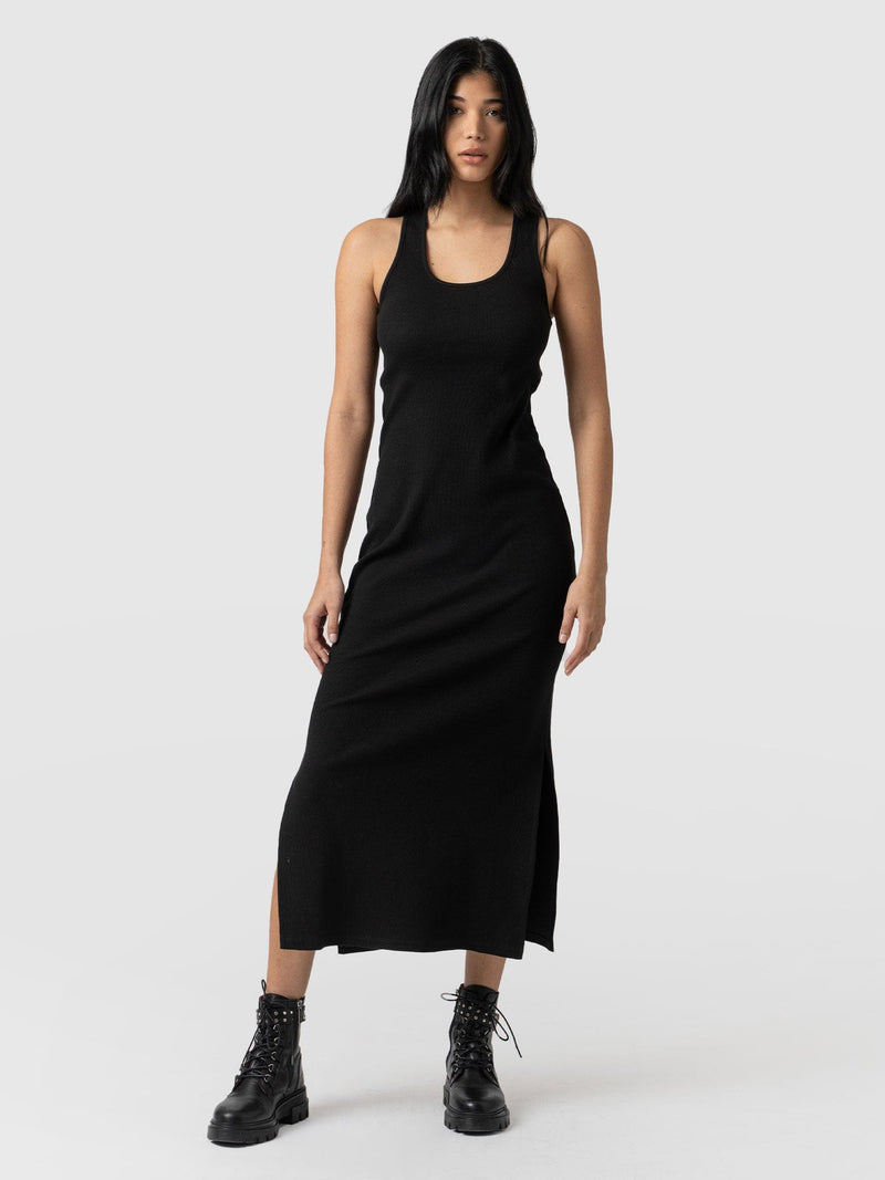 Sleeveless Rib Dress Black - Women's Dresses | Saint + Sofia® EU