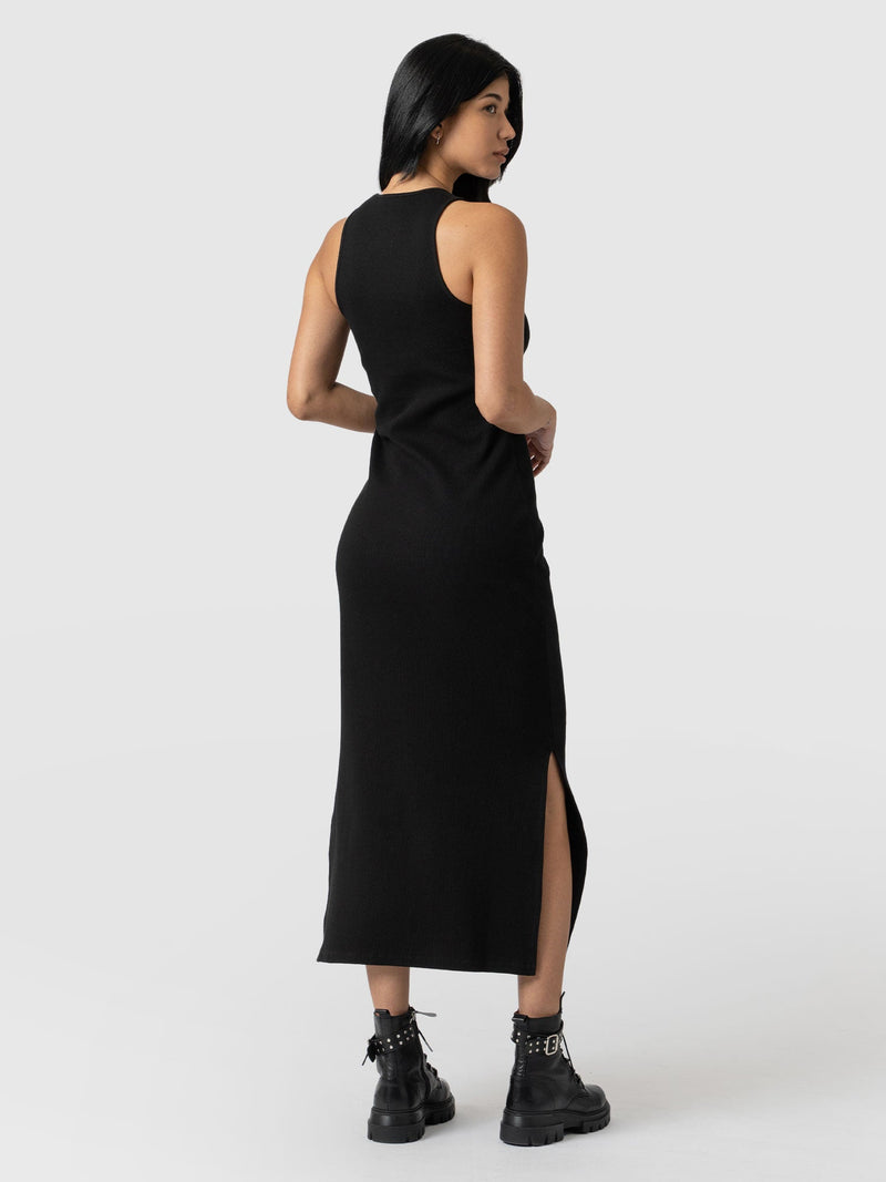 Sleeveless Rib Dress Black - Women's Dresses | Saint + Sofia® EU