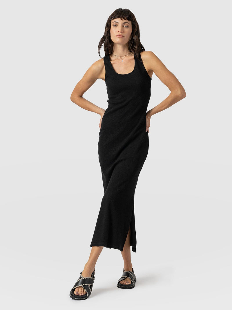 Sleeveless Rib Dress Black - Women's Dresses | Saint + Sofia® EU