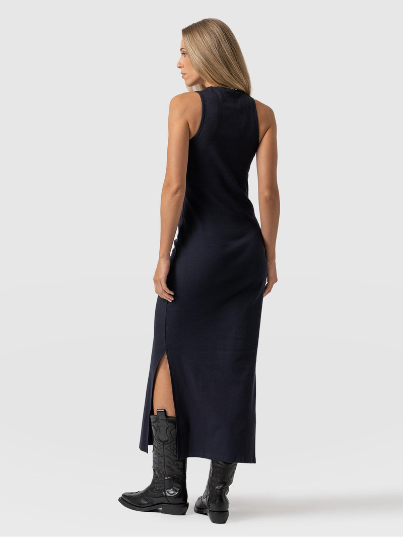 Sleeveless Rib Dress Navy - Women's Dresses | Saint + Sofia® EU