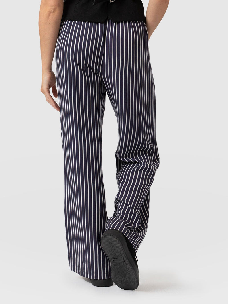 Sloane Pant Navy Mini Stripe - Women's Trousers | Saint + Sofia® EU