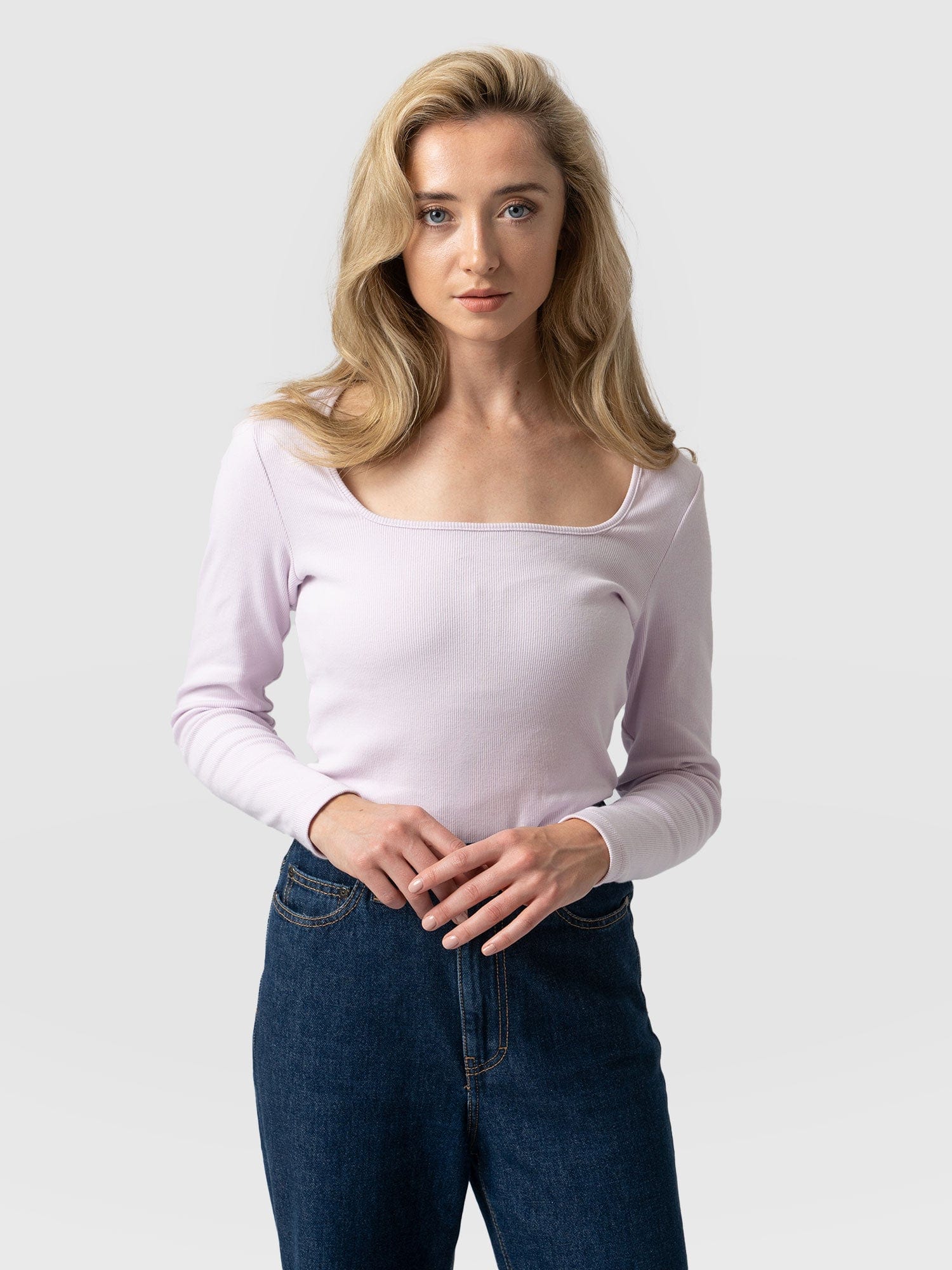 Sloane Ribbed Top Lilac - Women's Tops | Saint + Sofia® UK