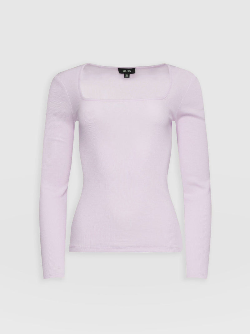 Sloane Ribbed Top Lilac - Women's Tops | Saint + Sofia® UK