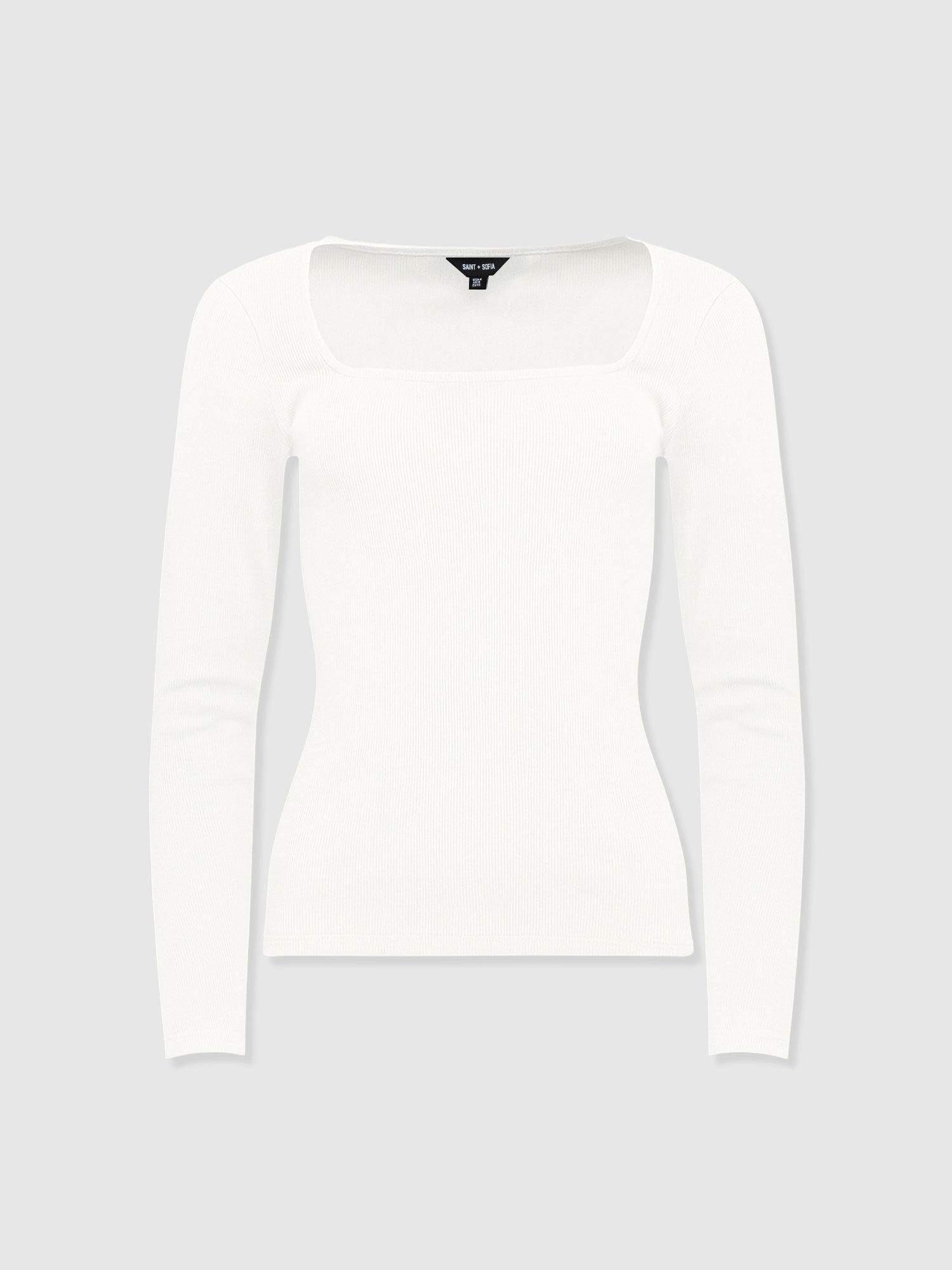 Sloane Ribbed Top - White - Women's T-shirts | Saint + Sofia® EU