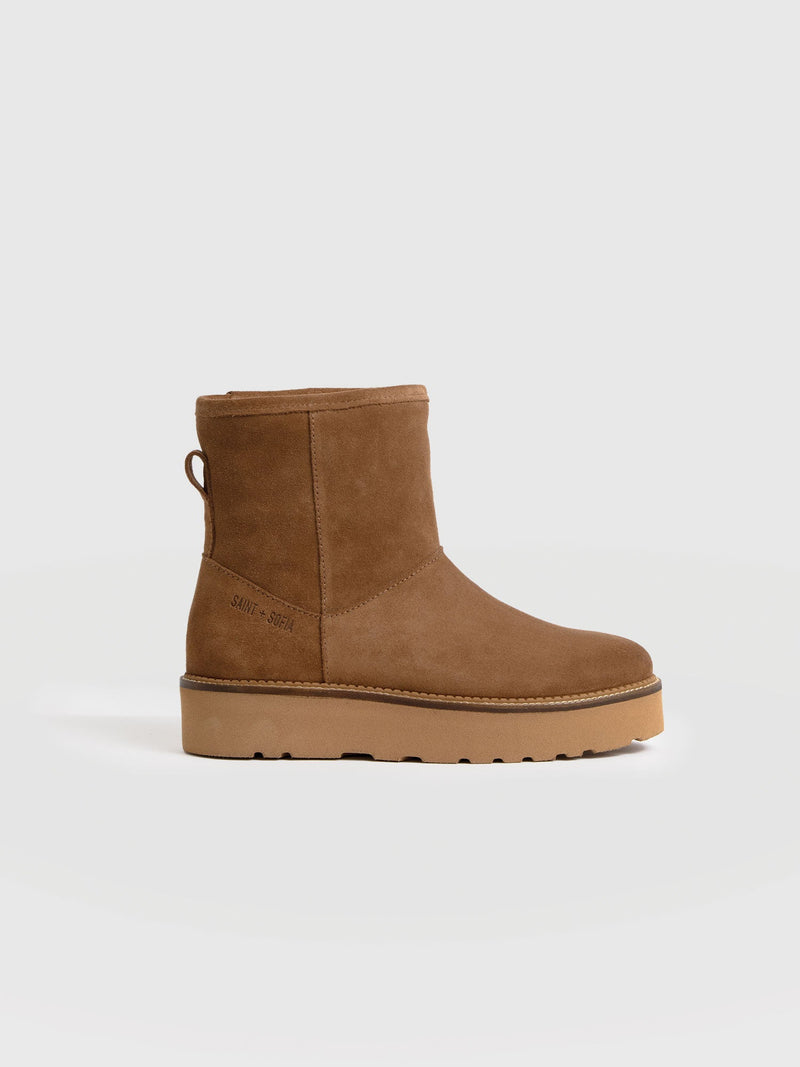 Sloane Shearling Boot - Camel - Women's Shoes | Saint + Sofia® EU