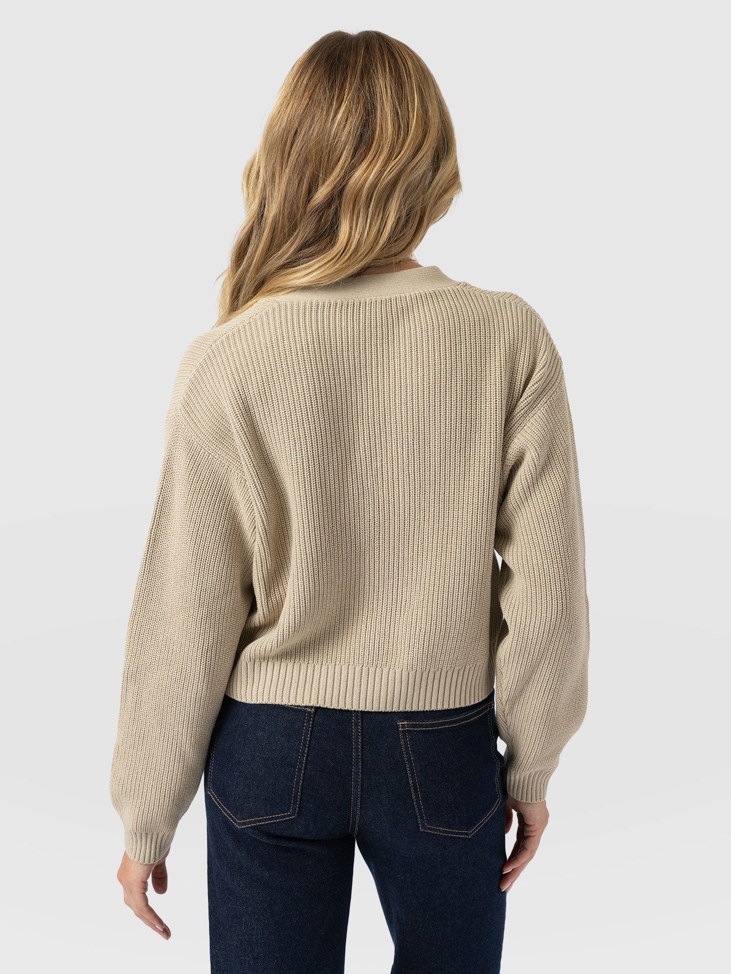Soho Crop Cardigan Beige - Women's Cardigans | Saint + Sofia® EU