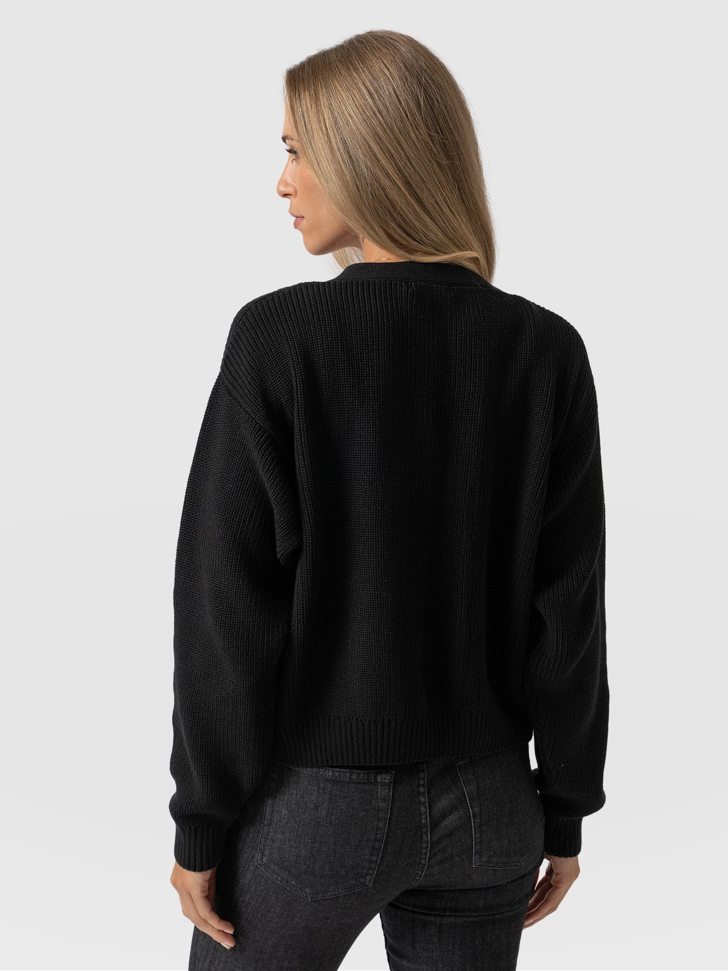Soho Crop Cardigan Black - Women's Cardigans | Saint + Sofia® EU