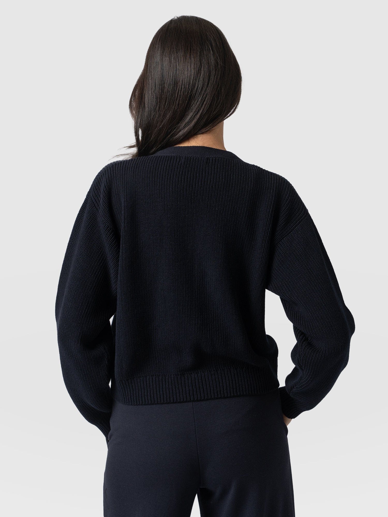 Soho Crop Cardigan Navy - Women's Cardigans | Saint + Sofia® EU