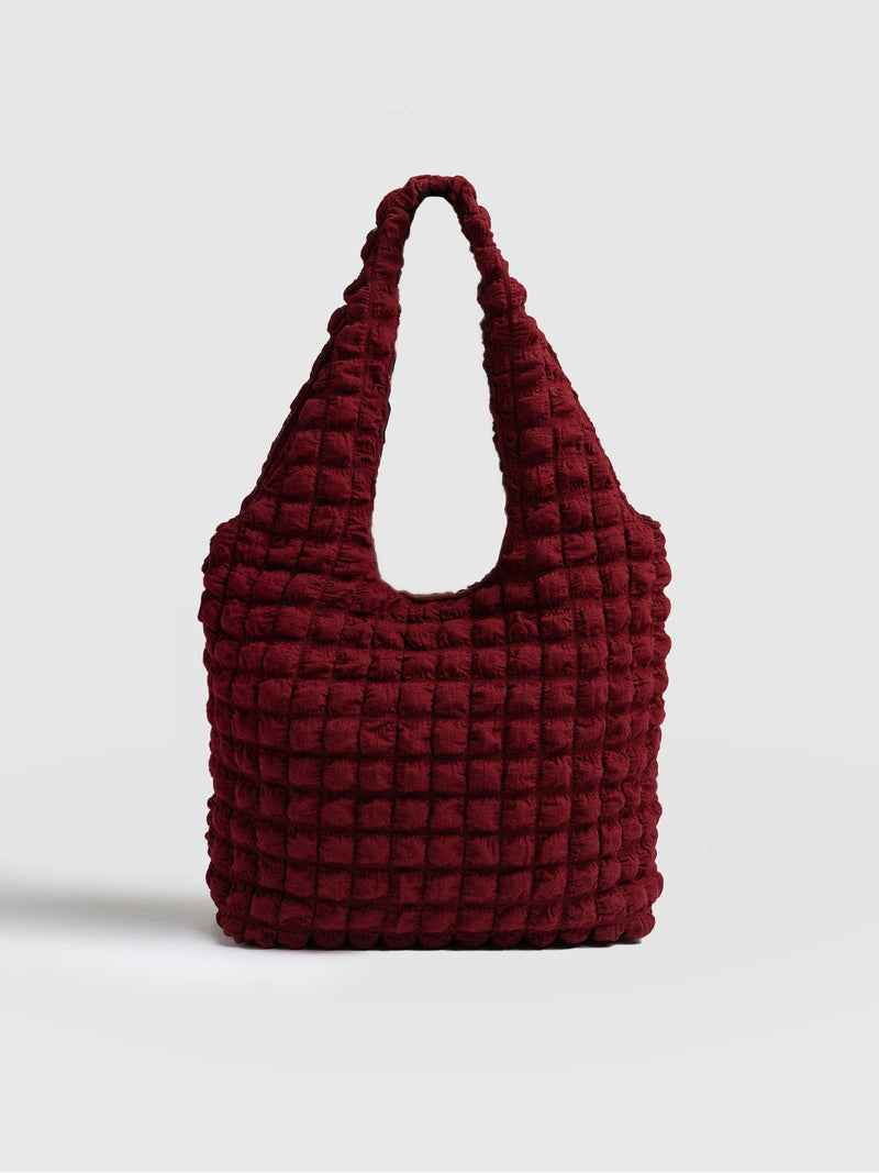 Soho Shoulder Tote Bag Burgundy - Women's Bags | Saint + Sofia® EU