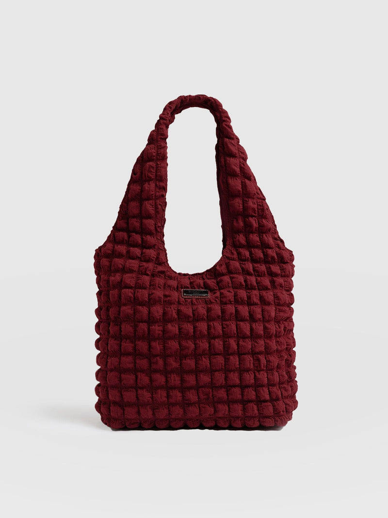 Soho Shoulder Tote Bag Burgundy - Women's Bags | Saint + Sofia® EU