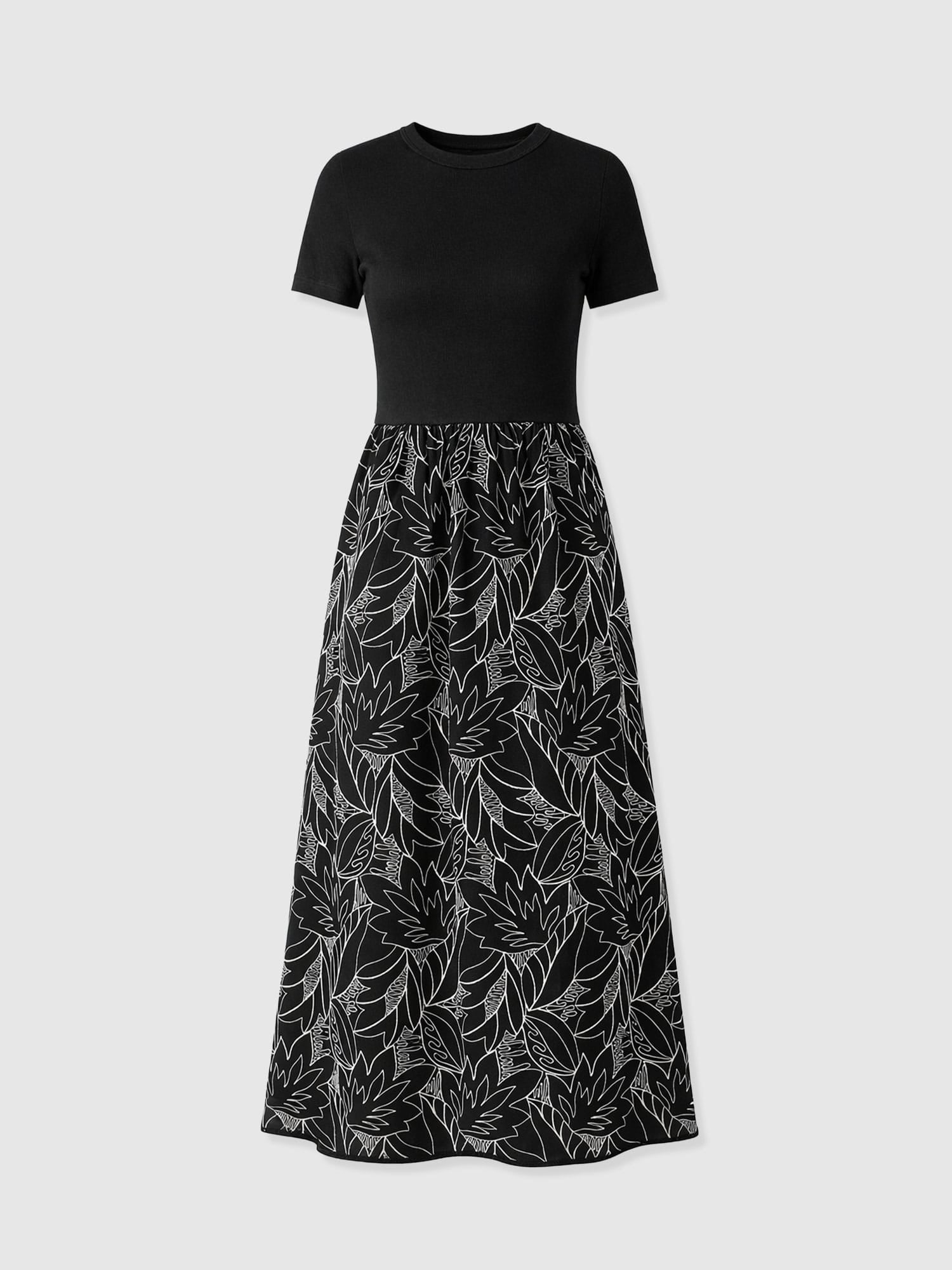 Sophia Contrast Dress - Black Embroidered - Women's Dresses | Saint + Sofia® EU
