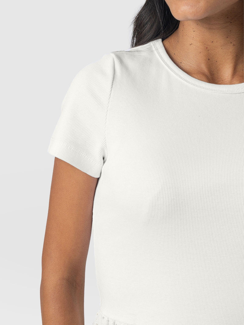 Sophia Contrast Dress - White Broderie - Women's Dresses | Saint + Sofia® EU
