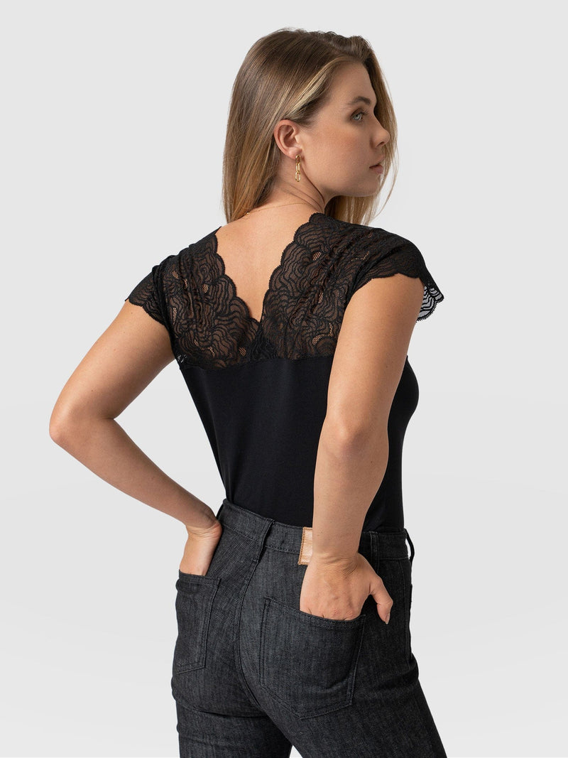 Sophia Lace Tee Black - Women's Tops | Saint + Sofia® EU