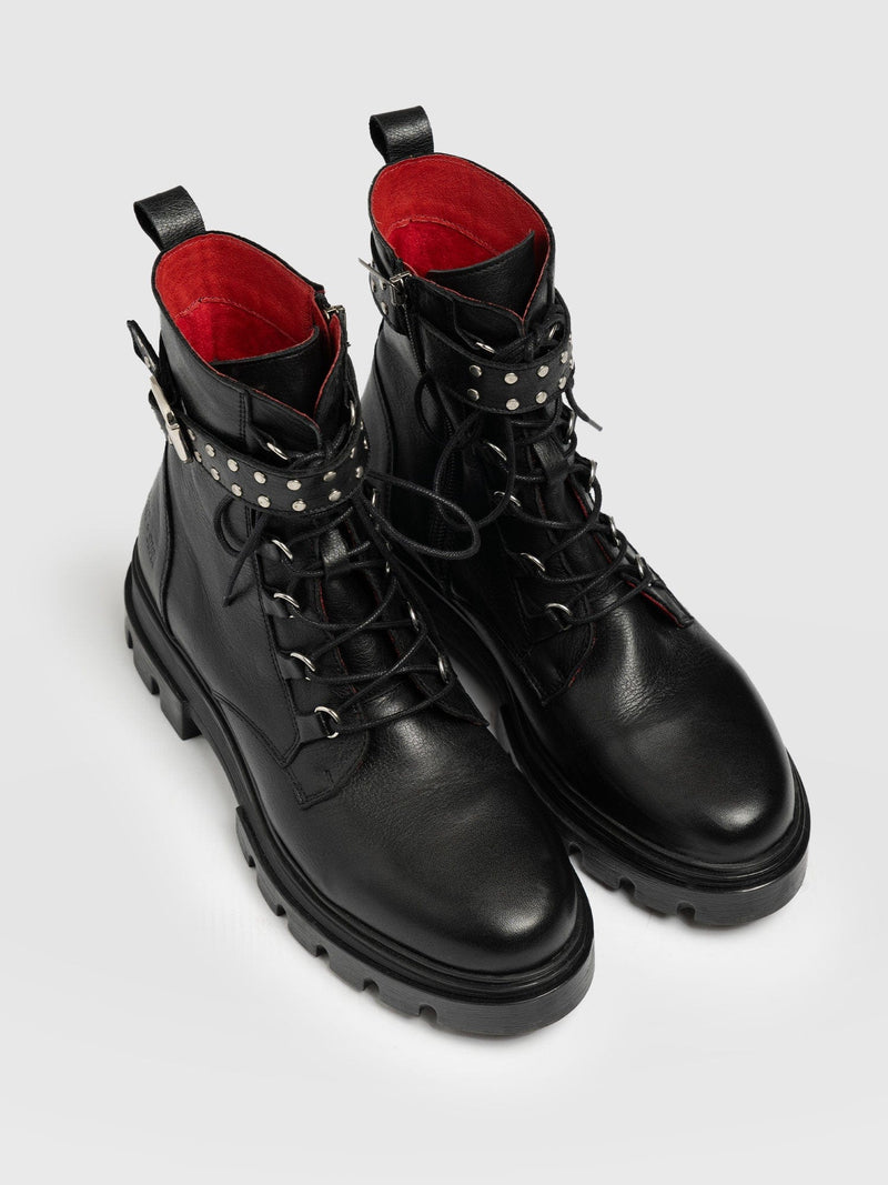 Southbank Studded Boot Black - Women's Leather Boots | Saint + Sofia® EU