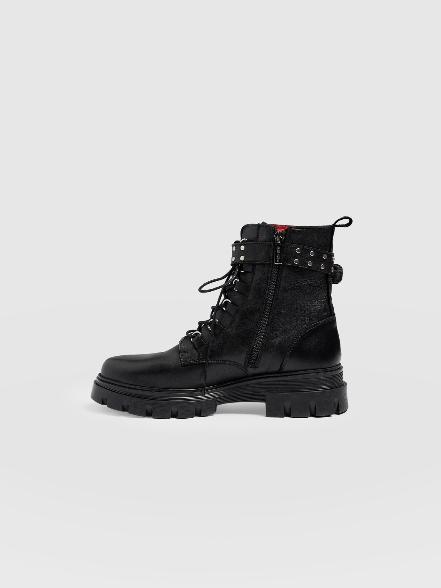 Southbank Studded Boot Black - Women's Leather Boots | Saint + Sofia® EU