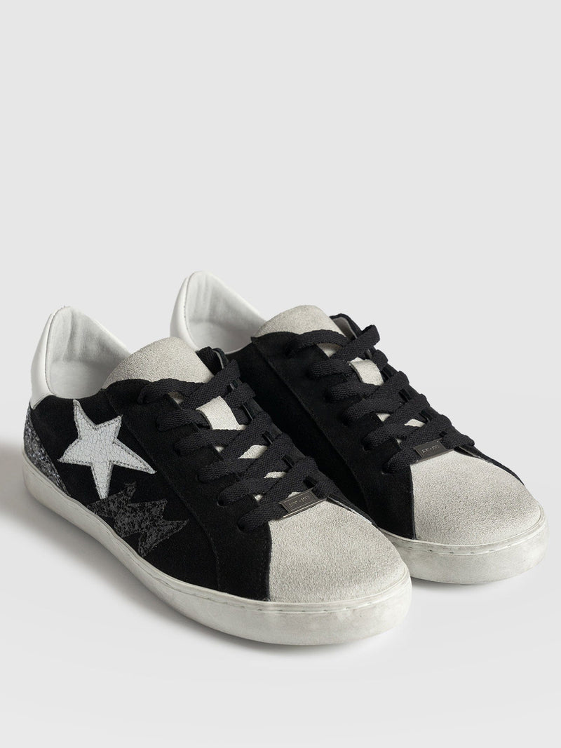 Spitalfields Trainers Black Suede - Women's Trainers | Saint + Sofia® EU