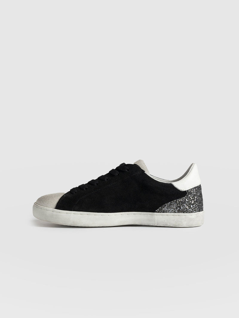 Spitalfields Trainers Black Suede - Women's Trainers | Saint + Sofia® EU