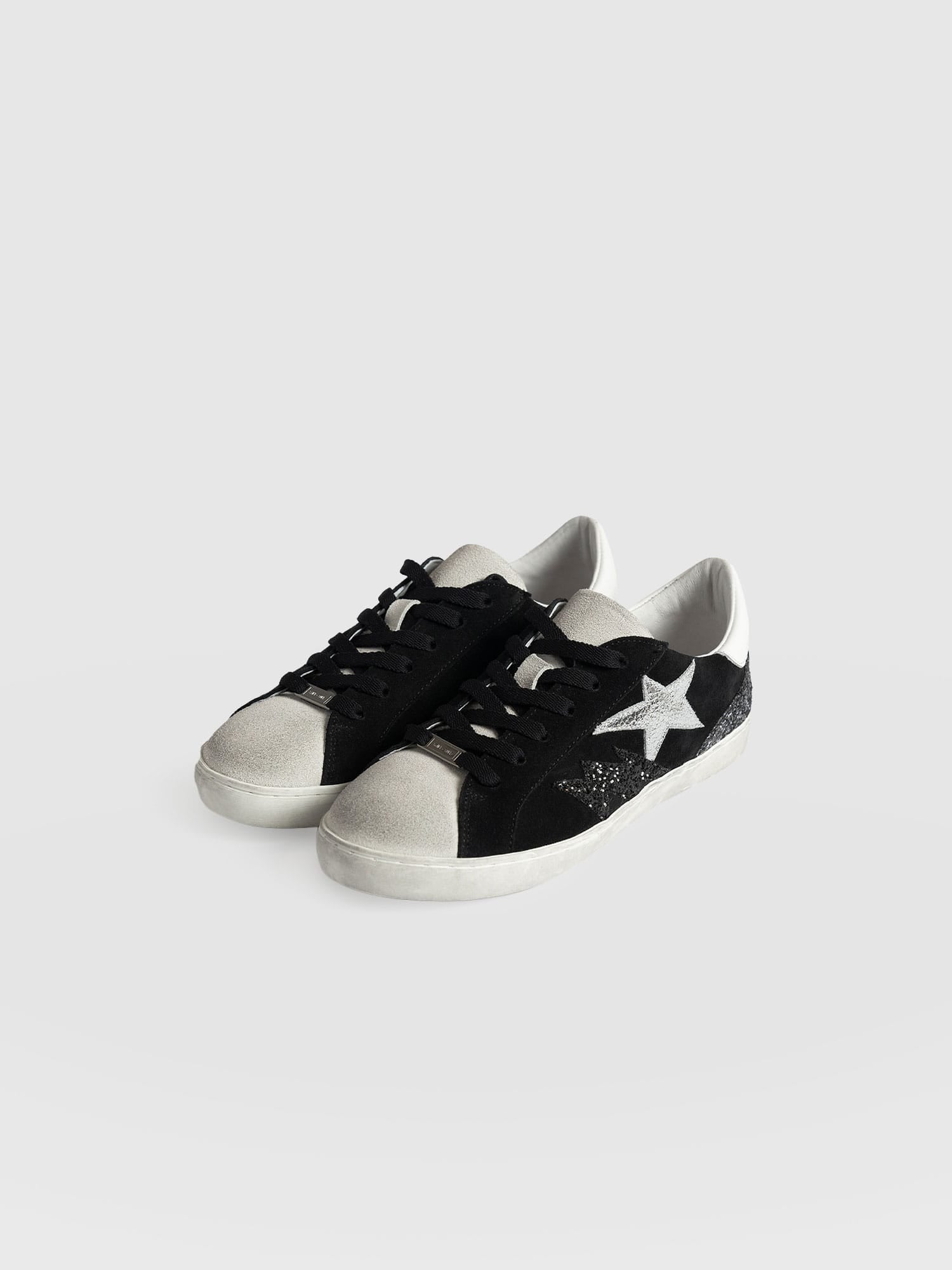 Spitalfields Trainers Black Suede - Women's Trainers | Saint + Sofia® EU