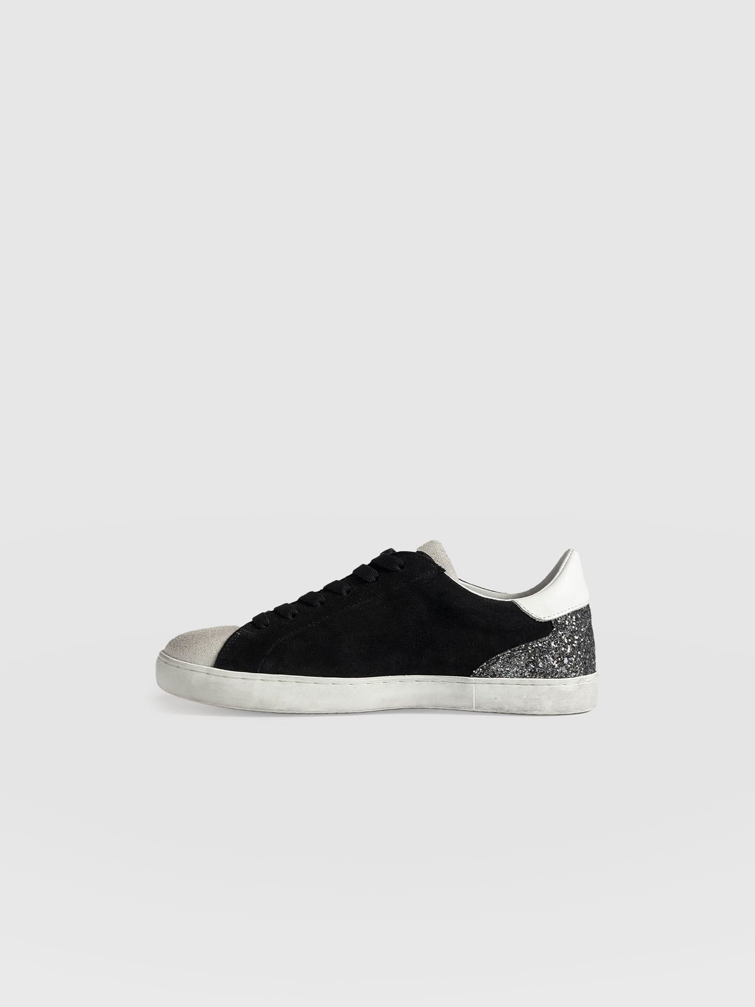 Spitalfields Trainers Black Suede - Women's Trainers | Saint + Sofia® EU