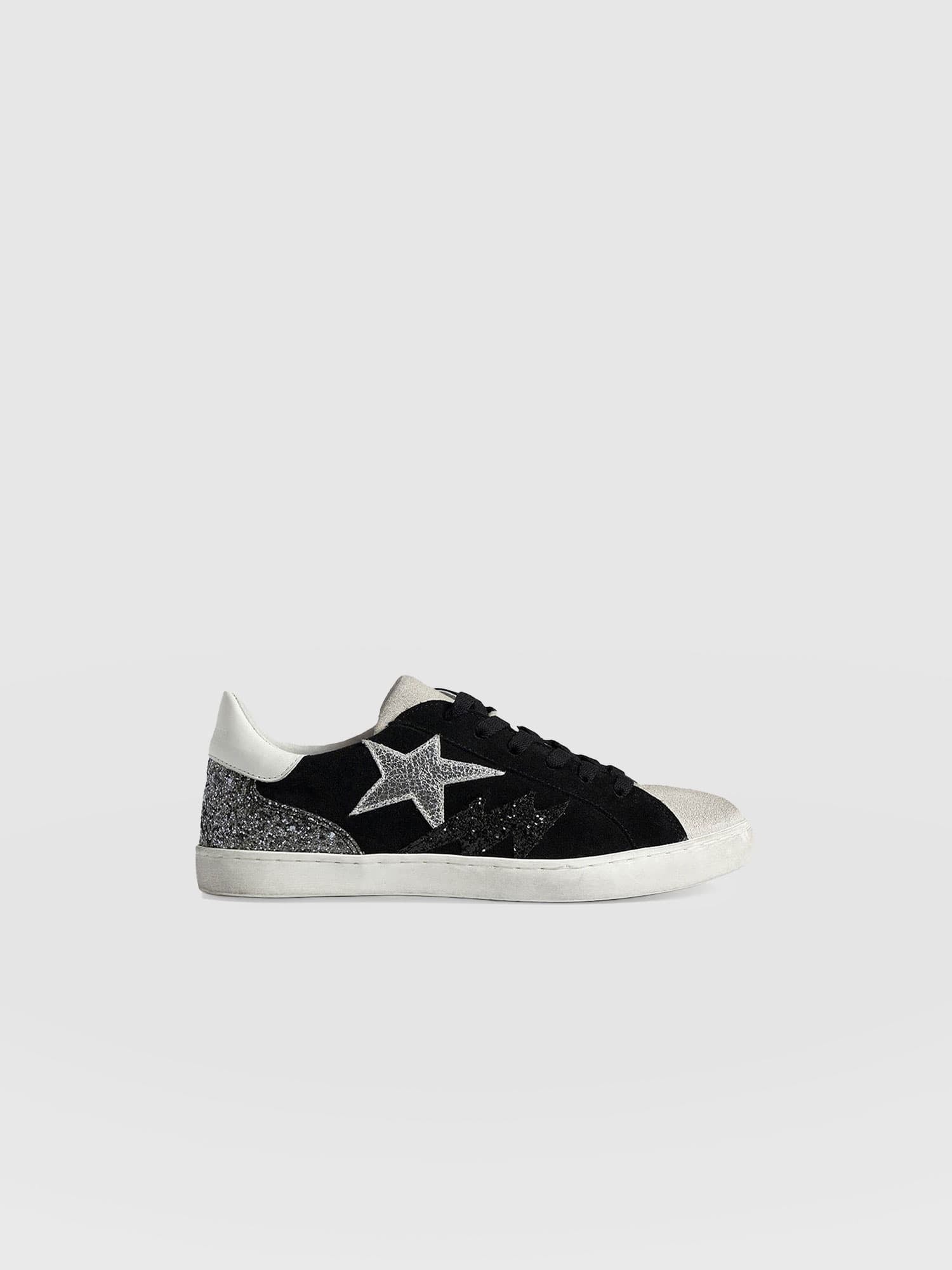 Spitalfields Trainers Black Suede - Women's Trainers | Saint + Sofia® EU