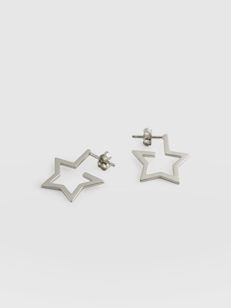 Star Stud Earrings Silver - Women's Earrings | Saint + Sofia® EU