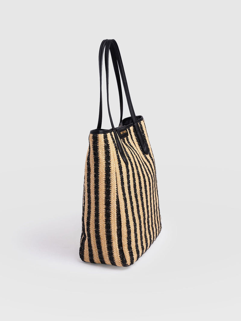 Stella Shopper Bag - Black Raffia - Women's Handbags | Saint + Sofia® EU