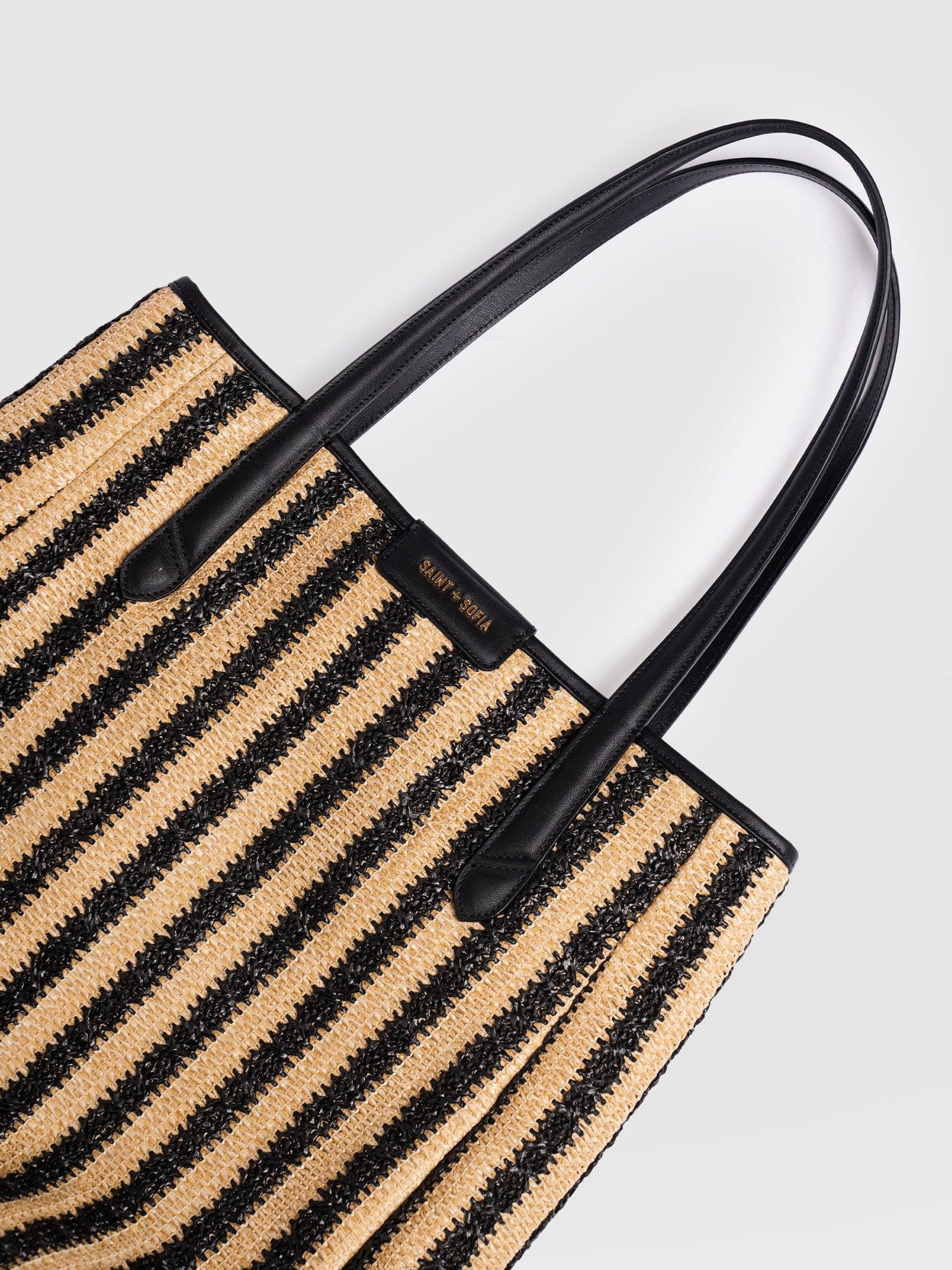 Stella Shopper Bag - Black Raffia - Women's Handbags | Saint + Sofia® EU
