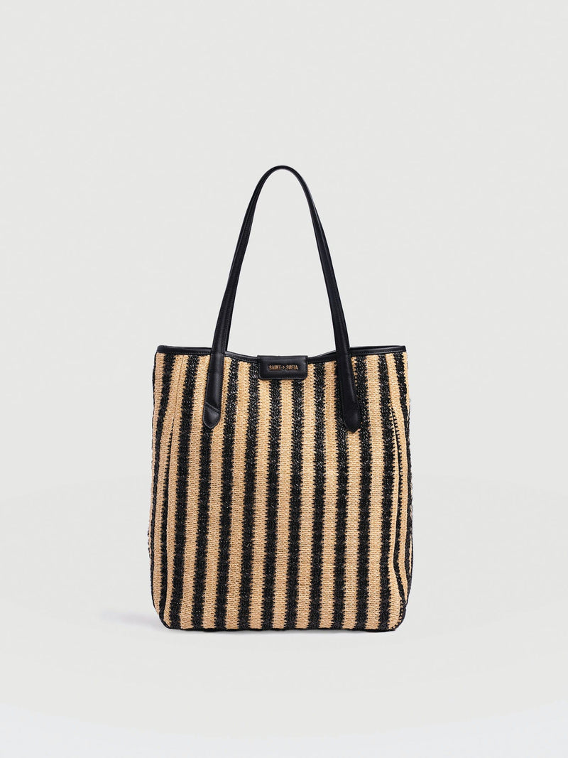 Stella Shopper Bag - Black Raffia - Women's Handbags | Saint + Sofia® EU