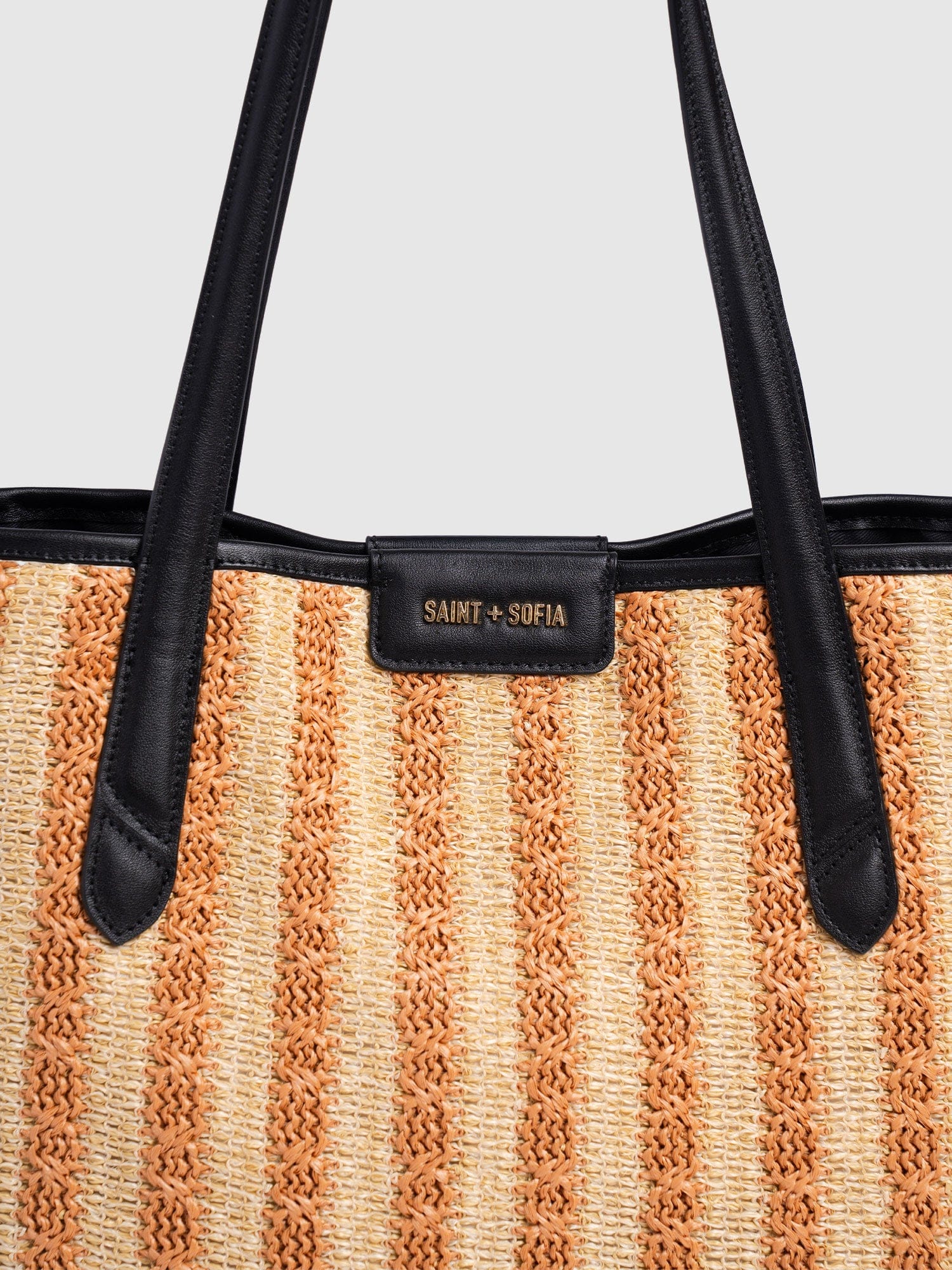 Stella Shopper Bag - Orange Raffia - Women's Handbags | Saint + Sofia® EU