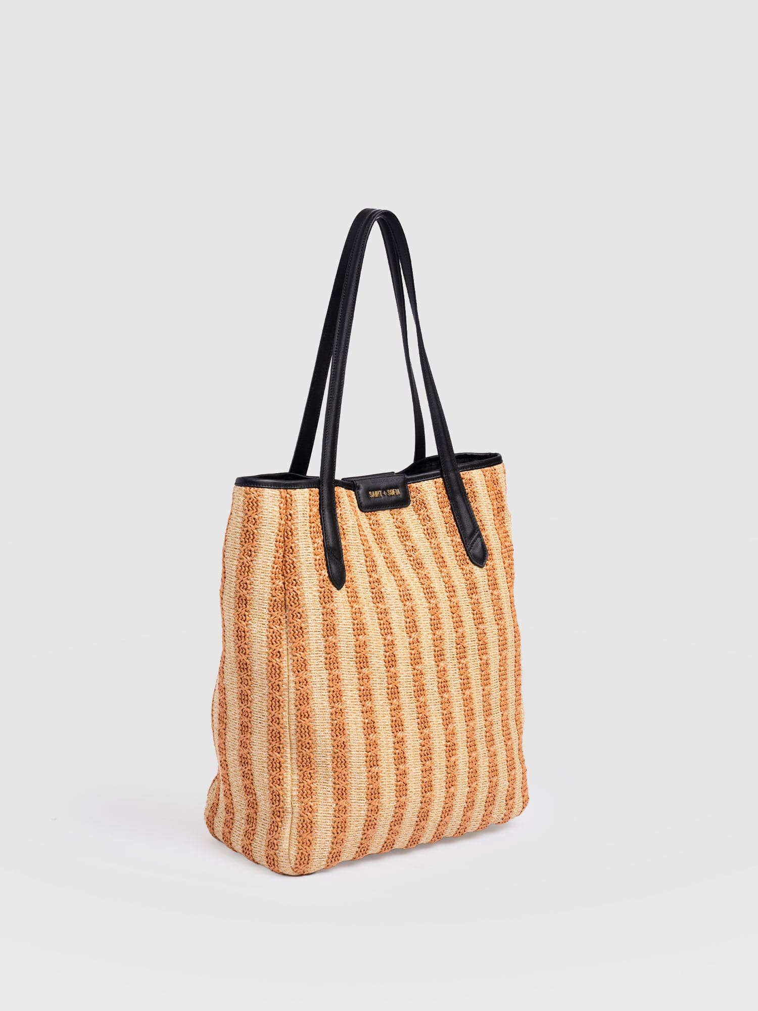 Stella Shopper Bag - Orange Raffia - Women's Handbags | Saint + Sofia® EU